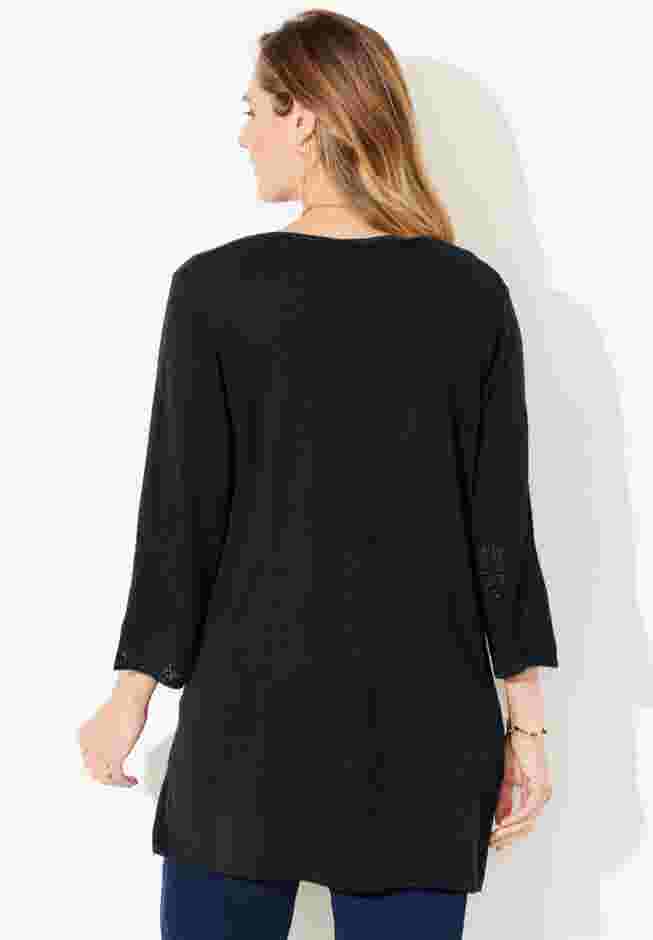 Pointelle Accented Cardigan image number 1