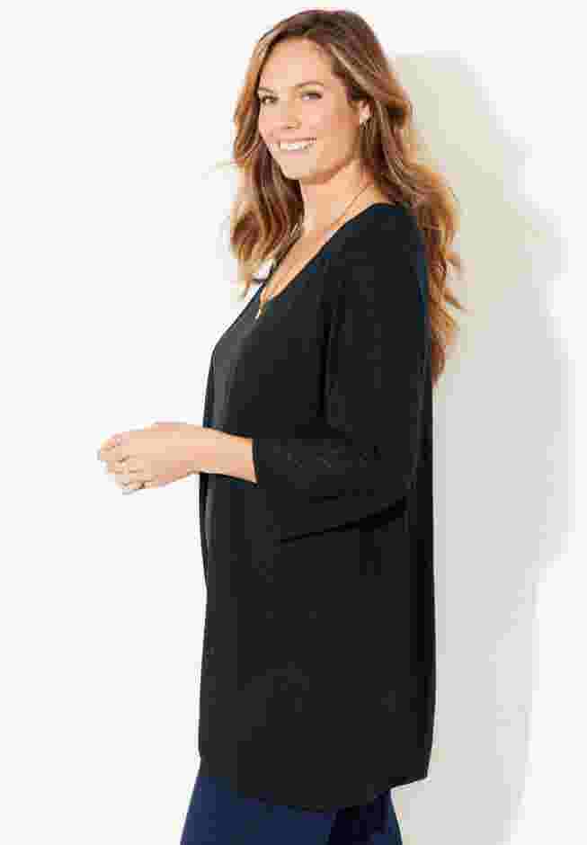 Pointelle Accented Cardigan image number 2