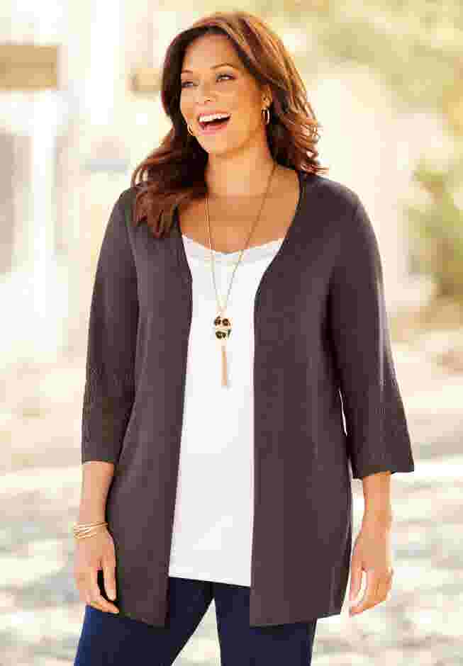 Pointelle Accented Cardigan image number 0
