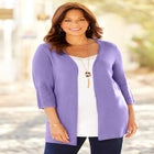 Pointelle Accented Cardigan image number null