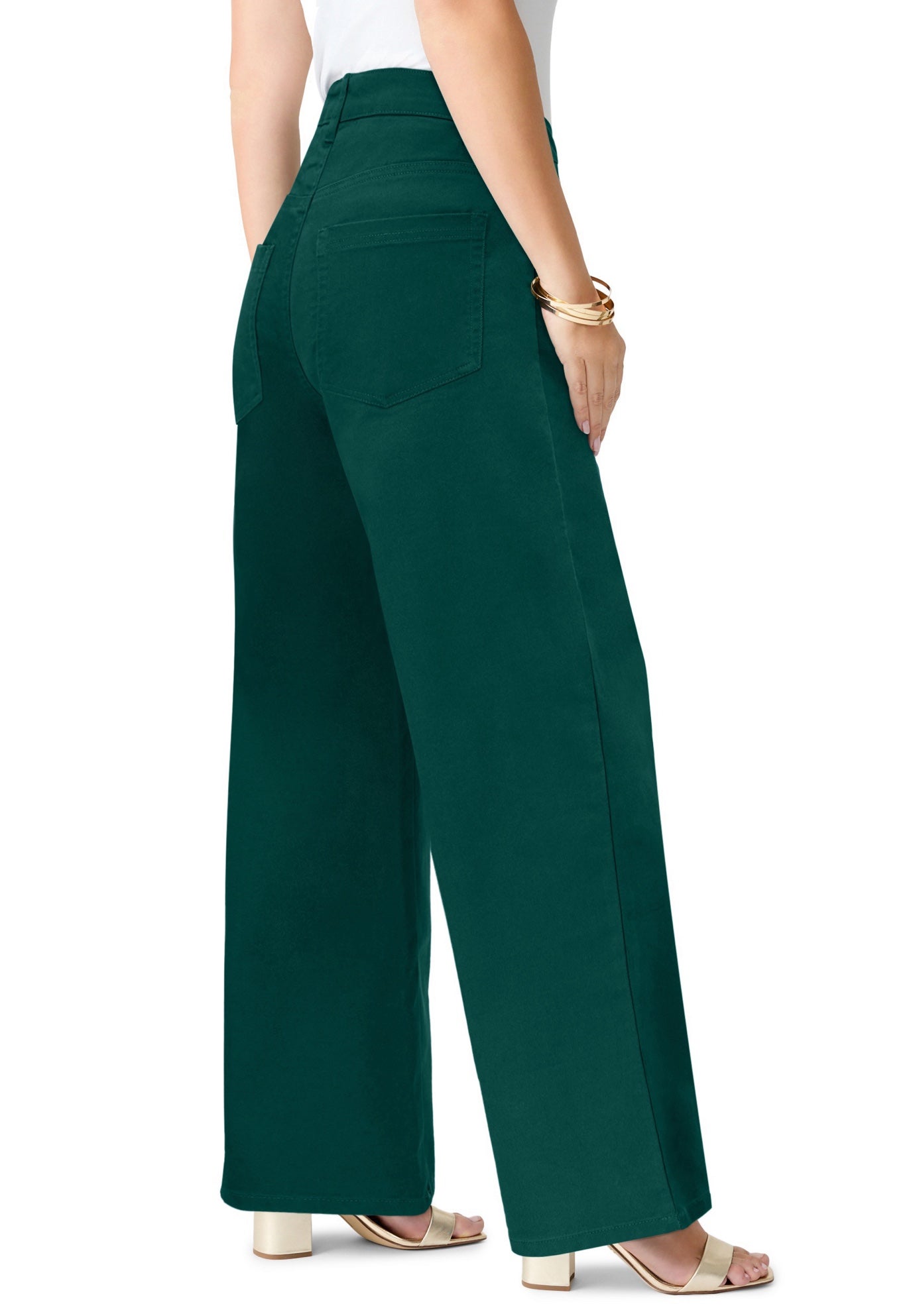 Plus Size Classic Stretch Wide Leg Jean image number 1