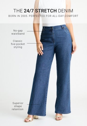 Plus Size 24/7 Stretch Wide Leg Jean image number 0