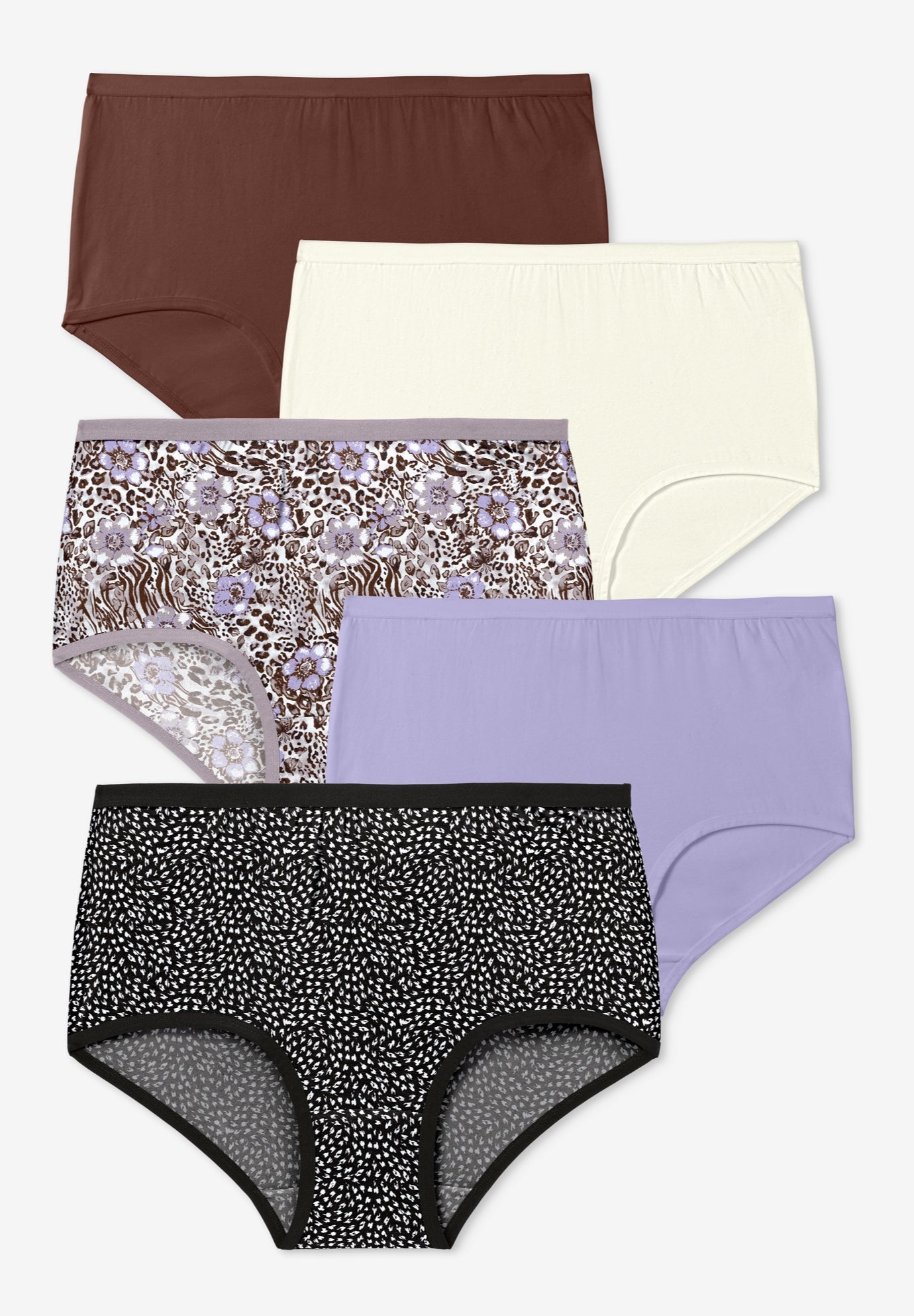 Full Coverage Stretch Cotton Brief 5 Pack image number 0