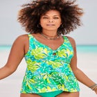 Knot Front V-Neck Underwire Tankini Top image number null