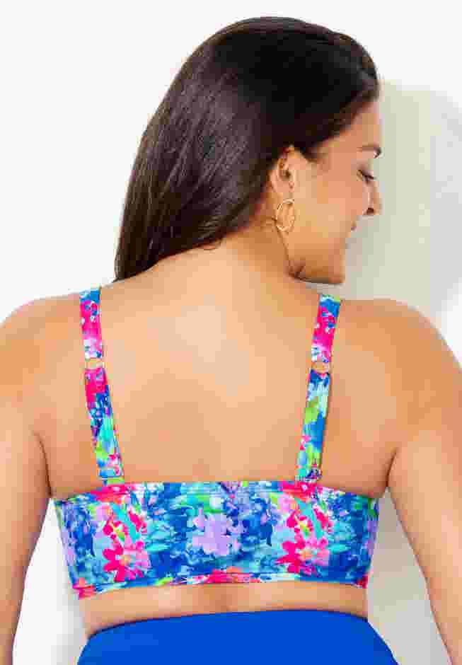 Bra Sized Twist Front Longline Underwire Bikini Top image number 1