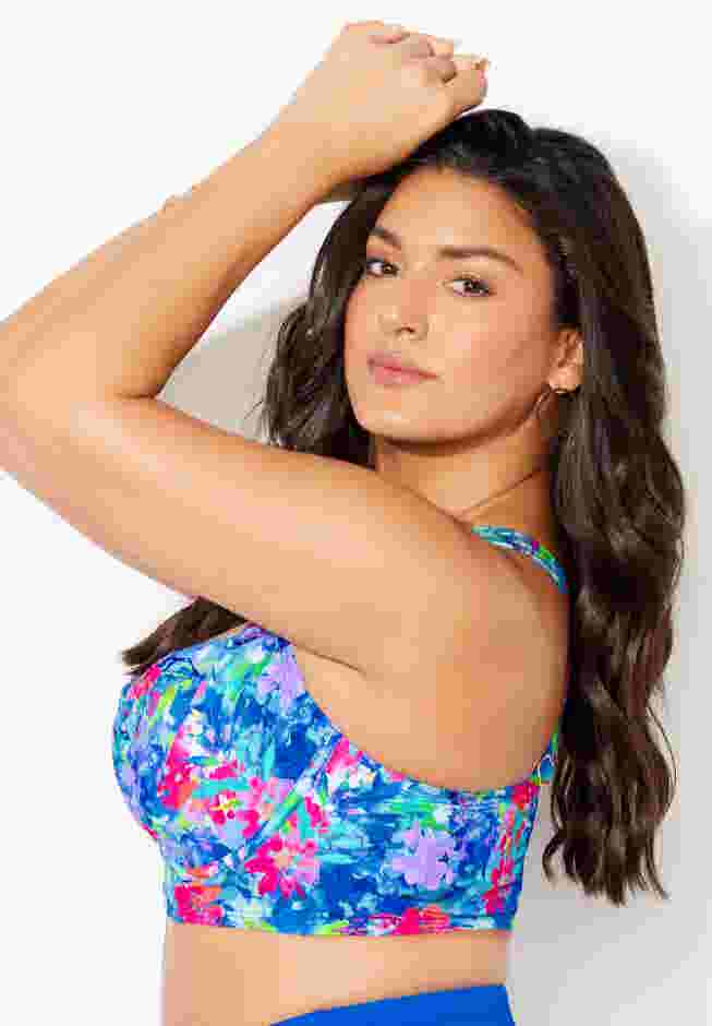 Bra Sized Twist Front Longline Underwire Bikini Top image number 2