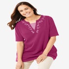 7-Day Embroidered Layered-Look Tunic image number null