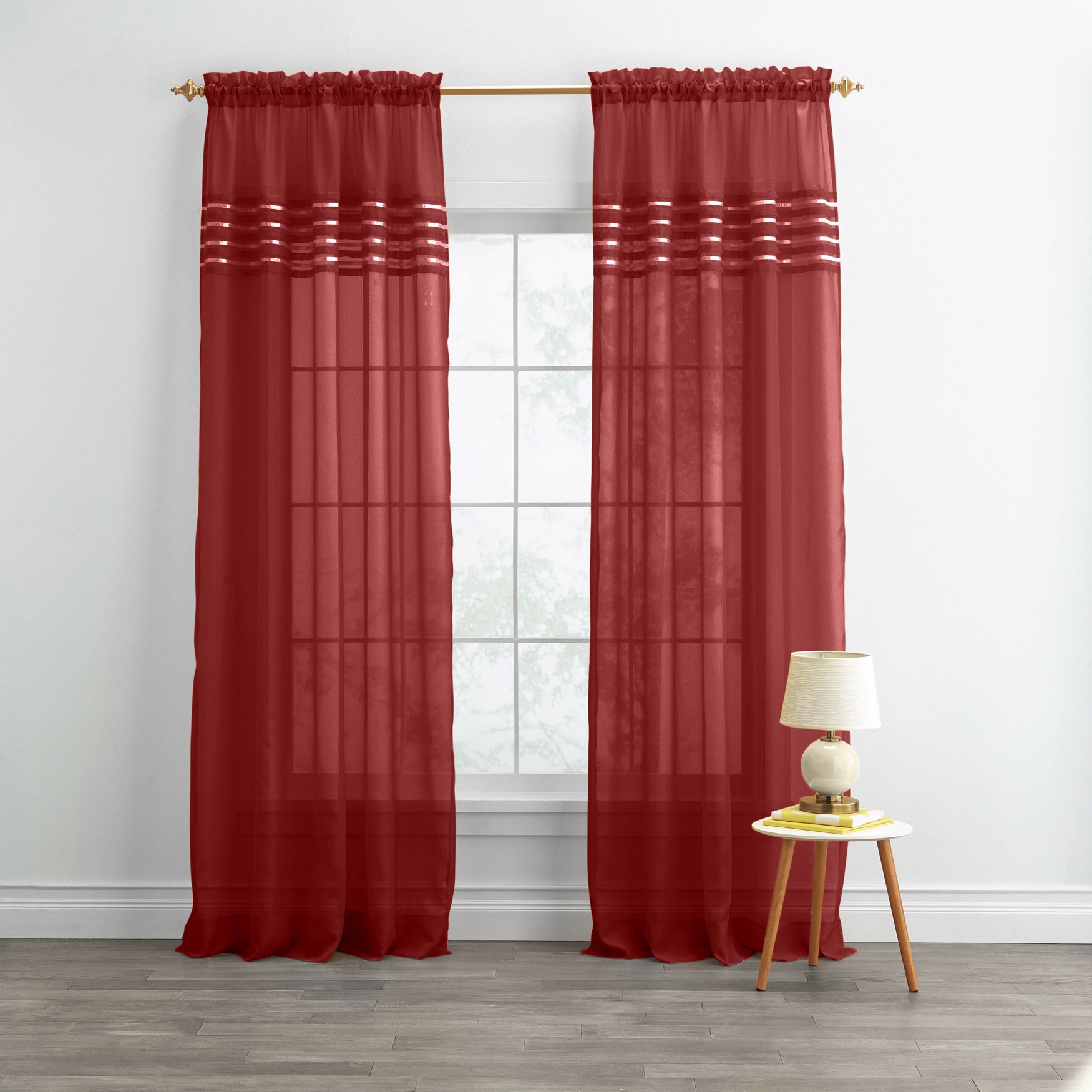 BH Studio Sheer Voile Pleated Rod-Pocket Panel image number 0