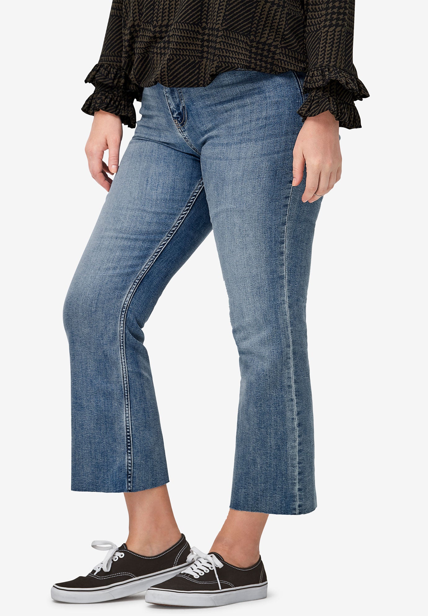 Mid-Rise Stretch Crop Bootcut Jeans image number 2