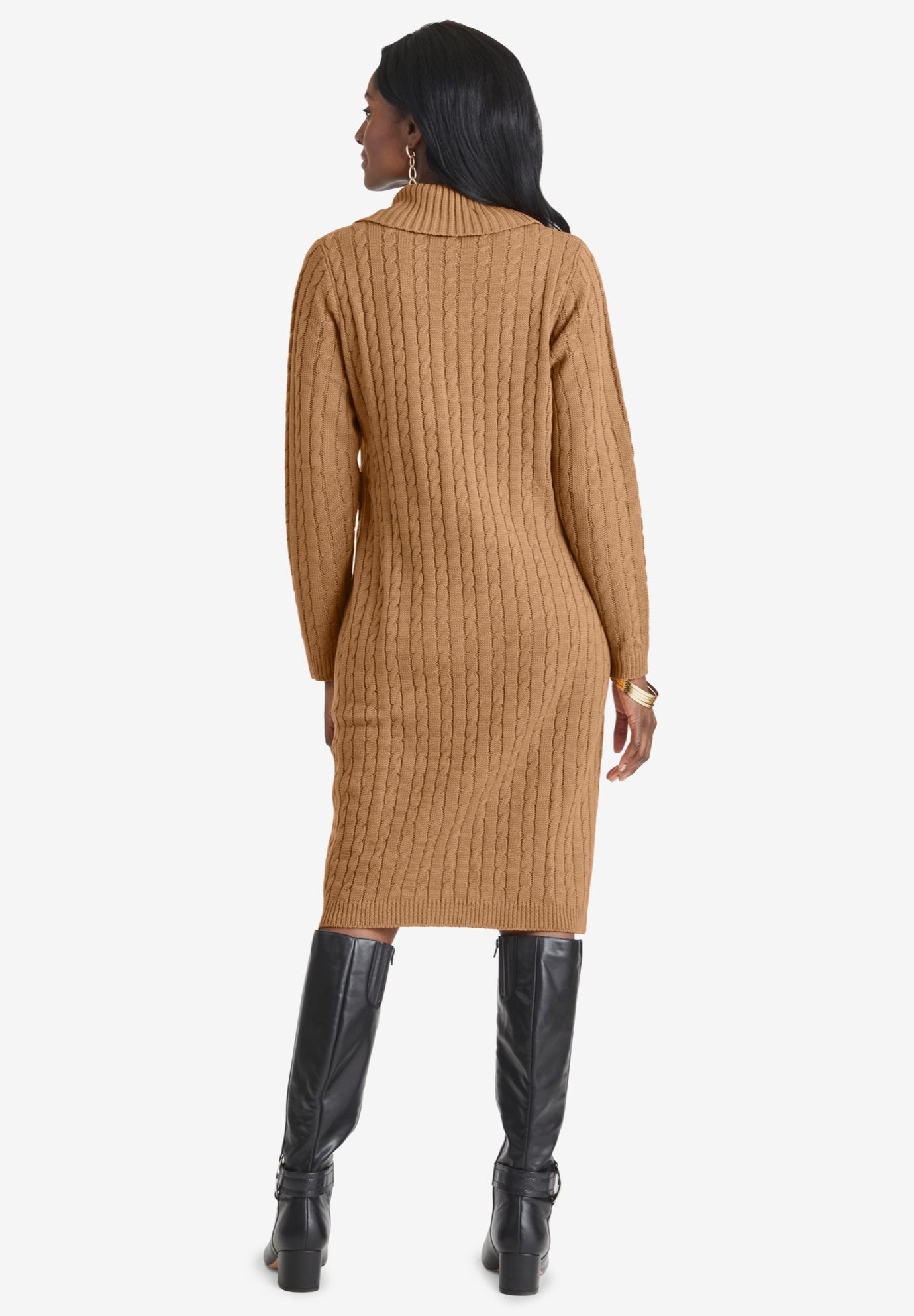 Pullover Faux Wrap Buckle Dress image number 1