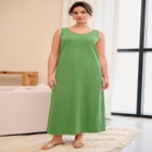 Cotton Spandex Scoop Neck Sleeveless A-Line Maxi Dress image number null
