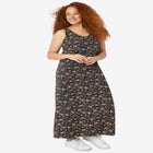 Cotton Spandex Scoop Neck Sleeveless A Line Maxi Dress image number null