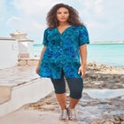 Plus Size Angelina Tunic Top &ndash; Short Sleeve, Flowy Fit, Everyday Comfort image number null
