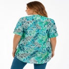 Plus Size Pintuck Tunic Blouse &ndash; Y-Neck & Roll-Tab Sleeves image number null