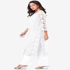 Plus Size 3-Piece Allover Lace Duster Pant Set &ndash; Formal Wear image number null