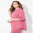 AnyWear Pucker Cotton Buttonfront Roll Tab Shirt image number null