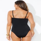 Mesh Wrap Bandeau One Piece Swimsuit image number null