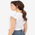 Eyelet Cap Sleeve Tee image number null