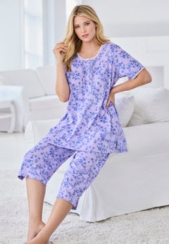 2-Piece Pintuck Tee and Capri Sleep Set