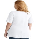 Stretch Jersey Knit A-Line Relaxed V-Neck Short Sleeve Tunic image number null