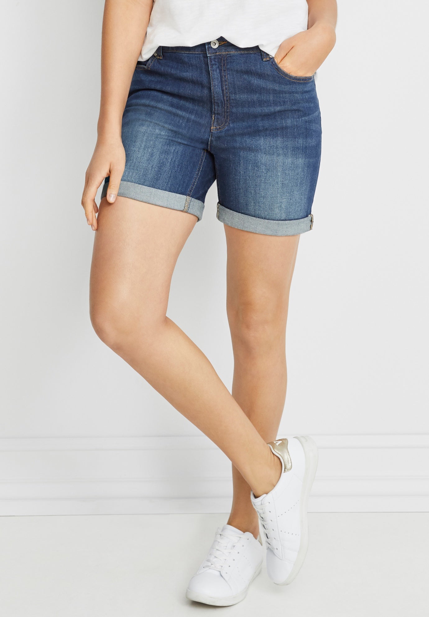 Rolled Hem Denim Shorts image number 0