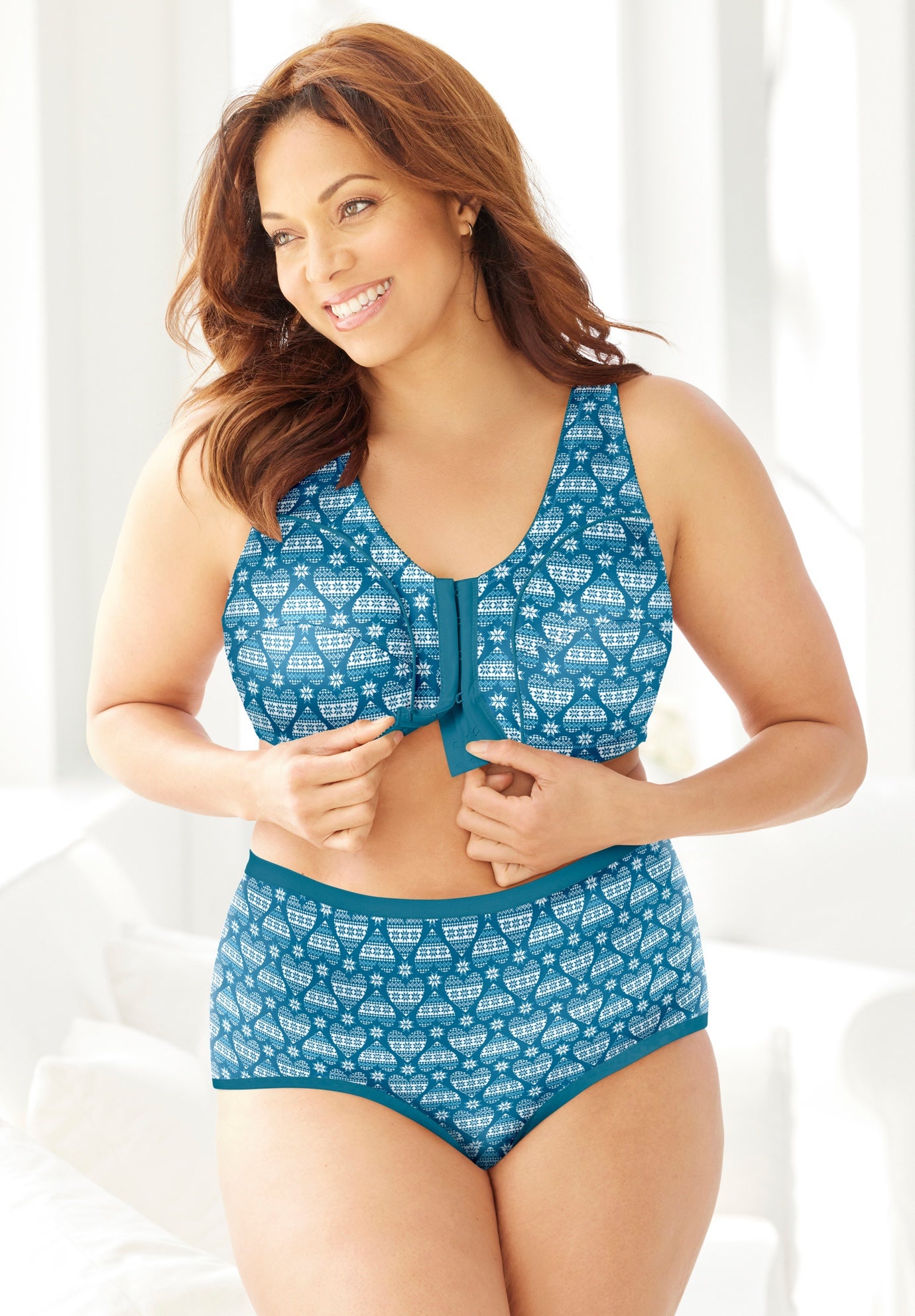 Cotton Front-Close Wireless Bra image number 0