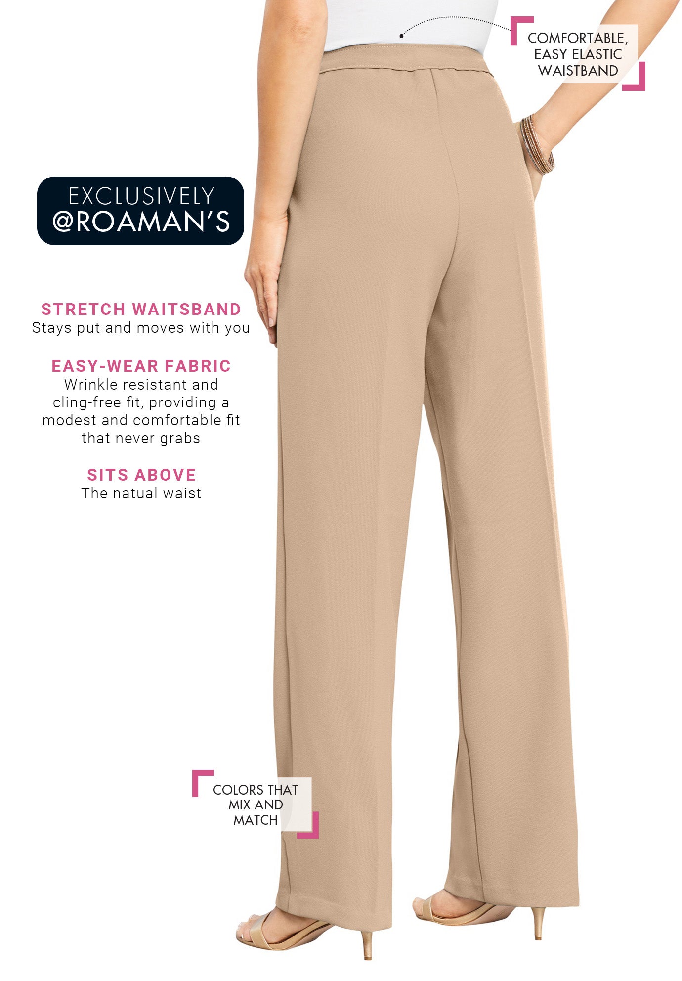 Plus Size Wide Leg Bend Over&reg; Pant image number 0