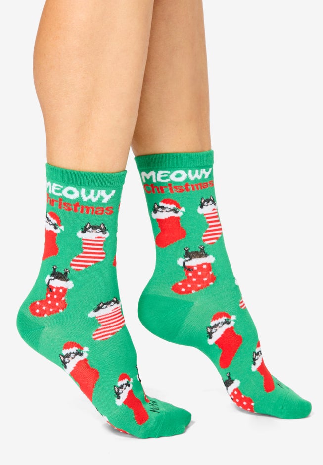MeMoi&reg; 2-Pack Holiday Crew Socks image number 8