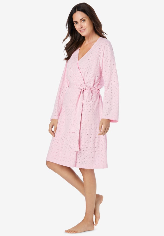 Short Eyelet Wrap Robe image number 2