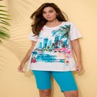 Plus Size Travel Graphic Tee image number null
