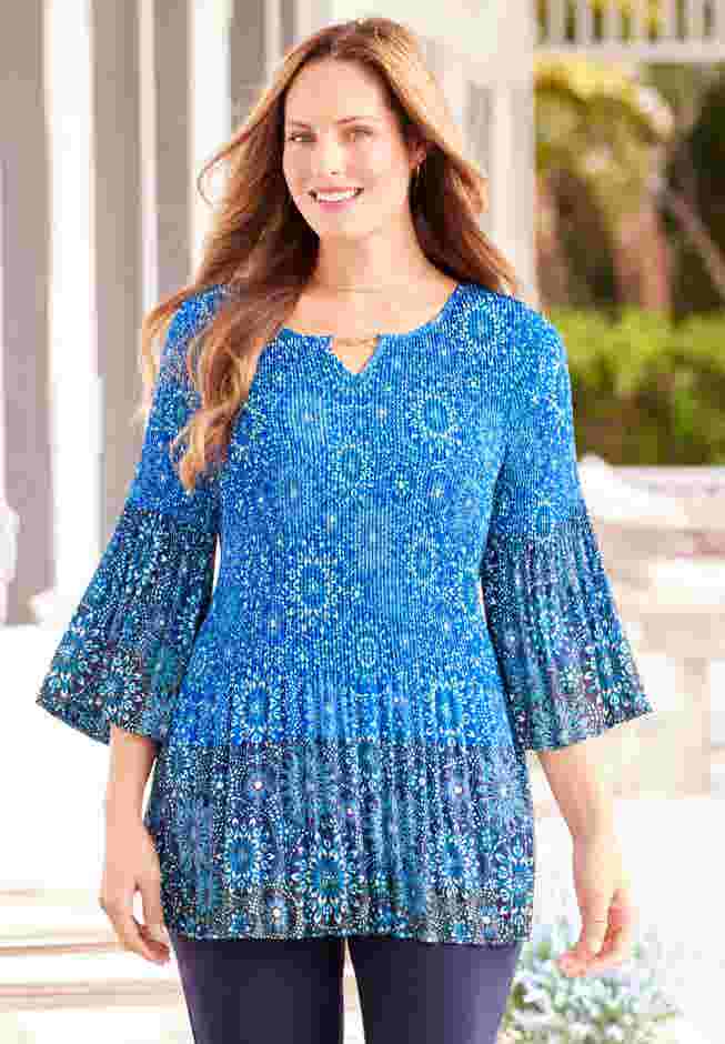 Affinity Chain Pleated Blouse image number 0