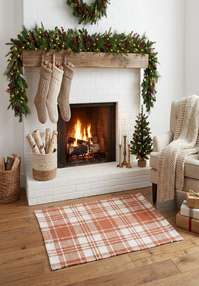 Handwoven Plaid Indoor/Outdoor Layering Rug image number 1
