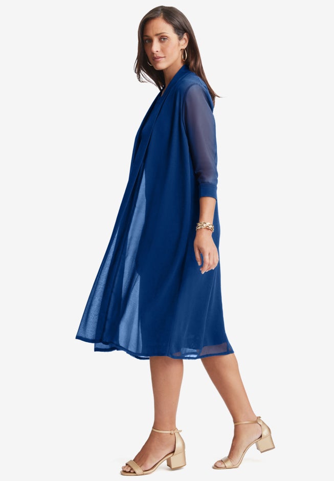 Women's 2-Piece Lace Jacket Dress Timeless Fit, Rich Burgundy