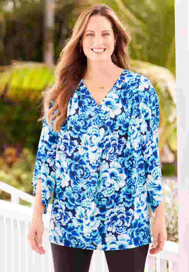 V-Neck Angel Sleeve Blouse image number 0