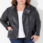 Faux Leather Moto Jacket image number null