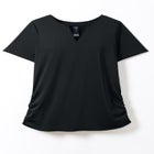 Split-Neck Short Sleeve Swim Tee with Built-In Bra image number null