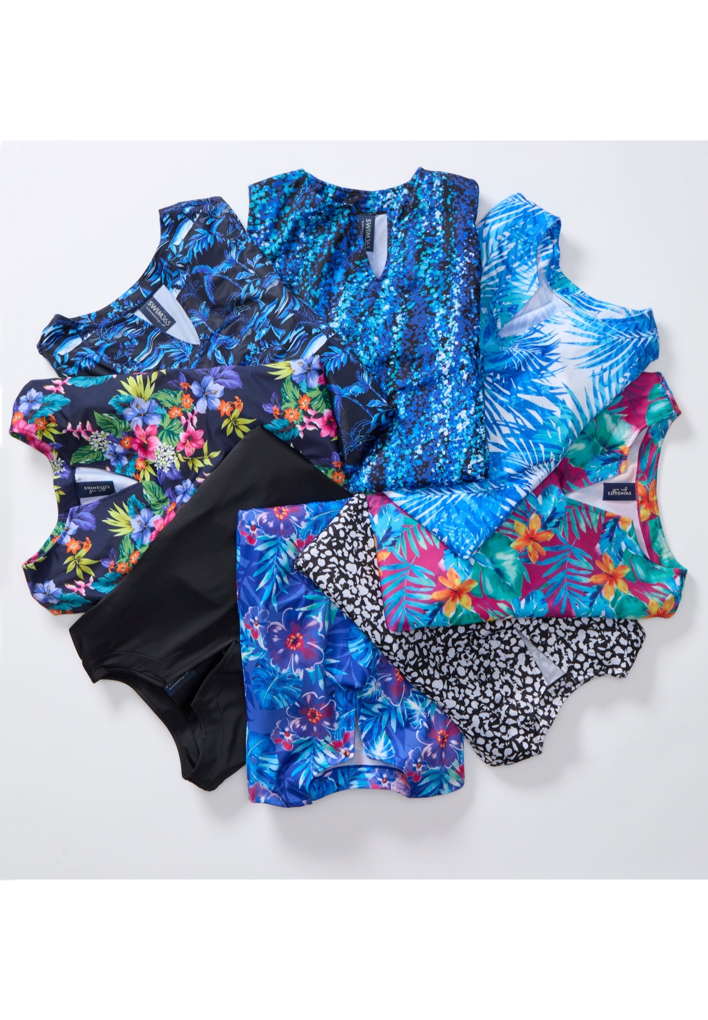 Split-Neck Short-Sleeve Swim Tee with Built-In Bra image number 5