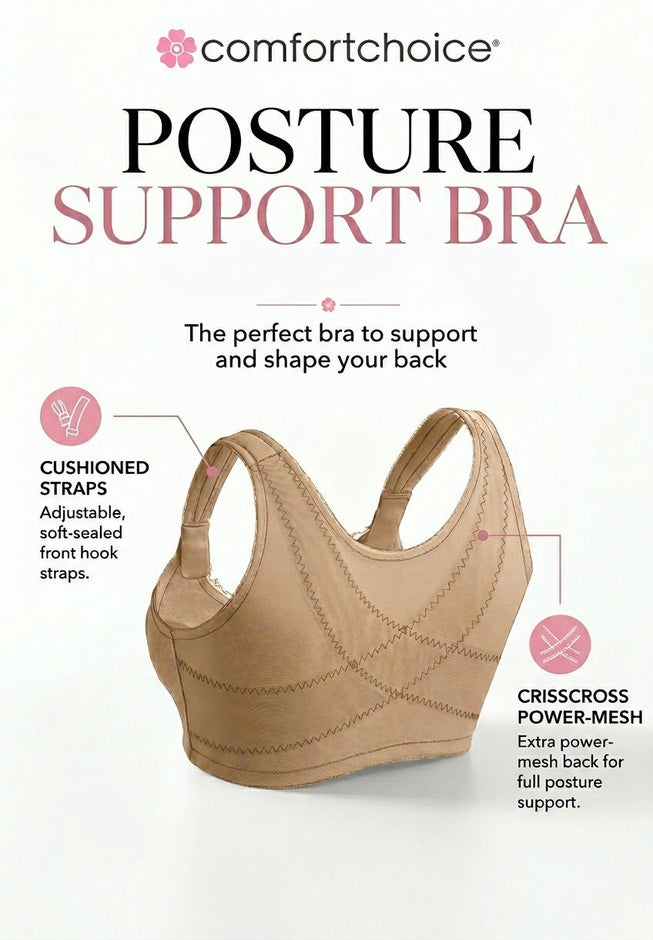 Front-Close Wireless Posture Bra image number 3