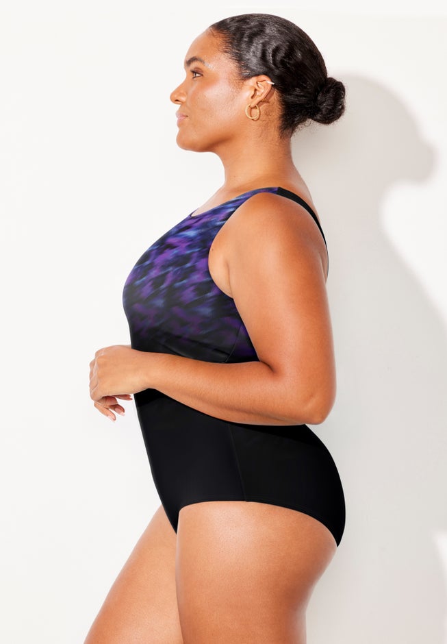 Chlorine Resistant High Neck One Piece Swimsuit image number 6