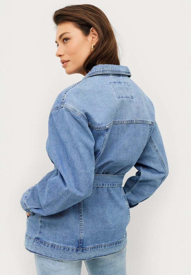 Belted Denim Jacket image number 1
