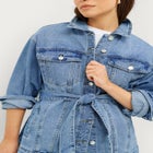Belted Denim Jacket image number null