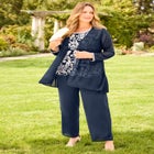  Embroidered 3-Piece Pant Set image number null