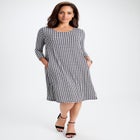 Stretch Knit Three-Quarter Sleeve T-shirt Dress image number 0
