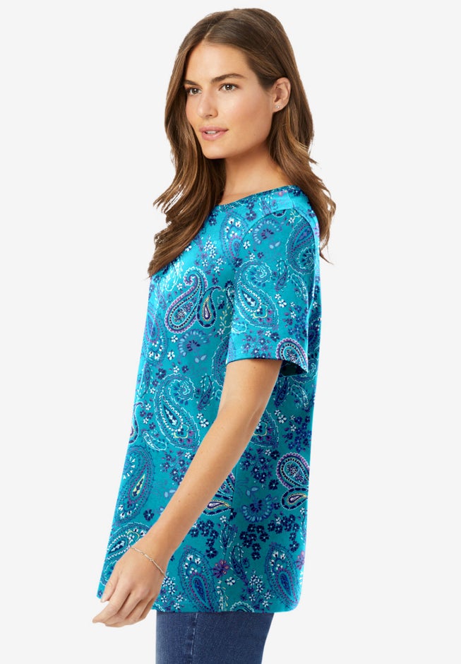 Perfect Printed Short-Sleeve Crewneck Tee image number 2