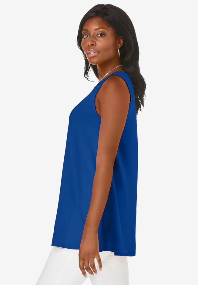 Stretch Knit Sleeveless Swing Tunic image number 1