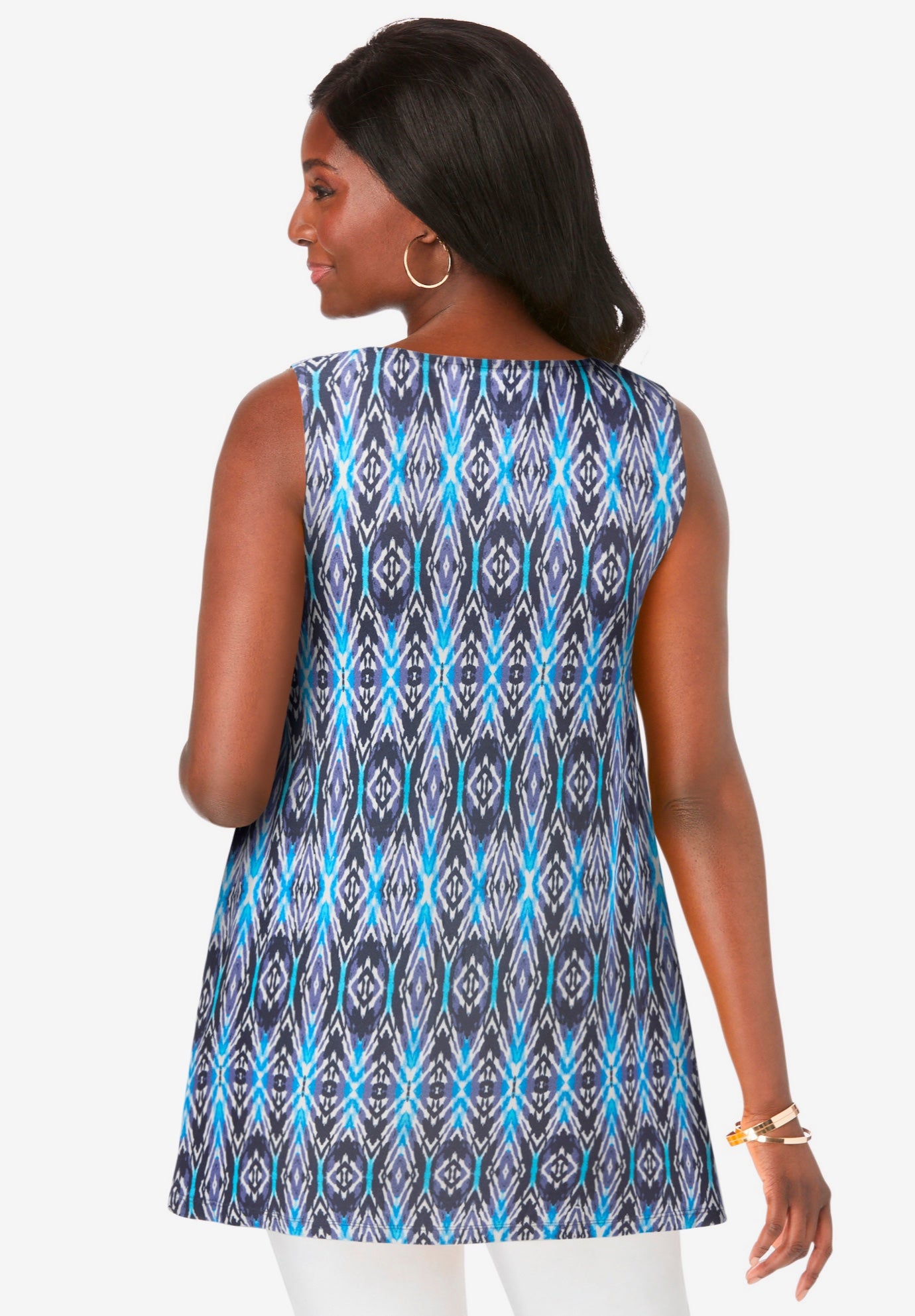 Stretch Knit Sleeveless Swing Tunic image number 1