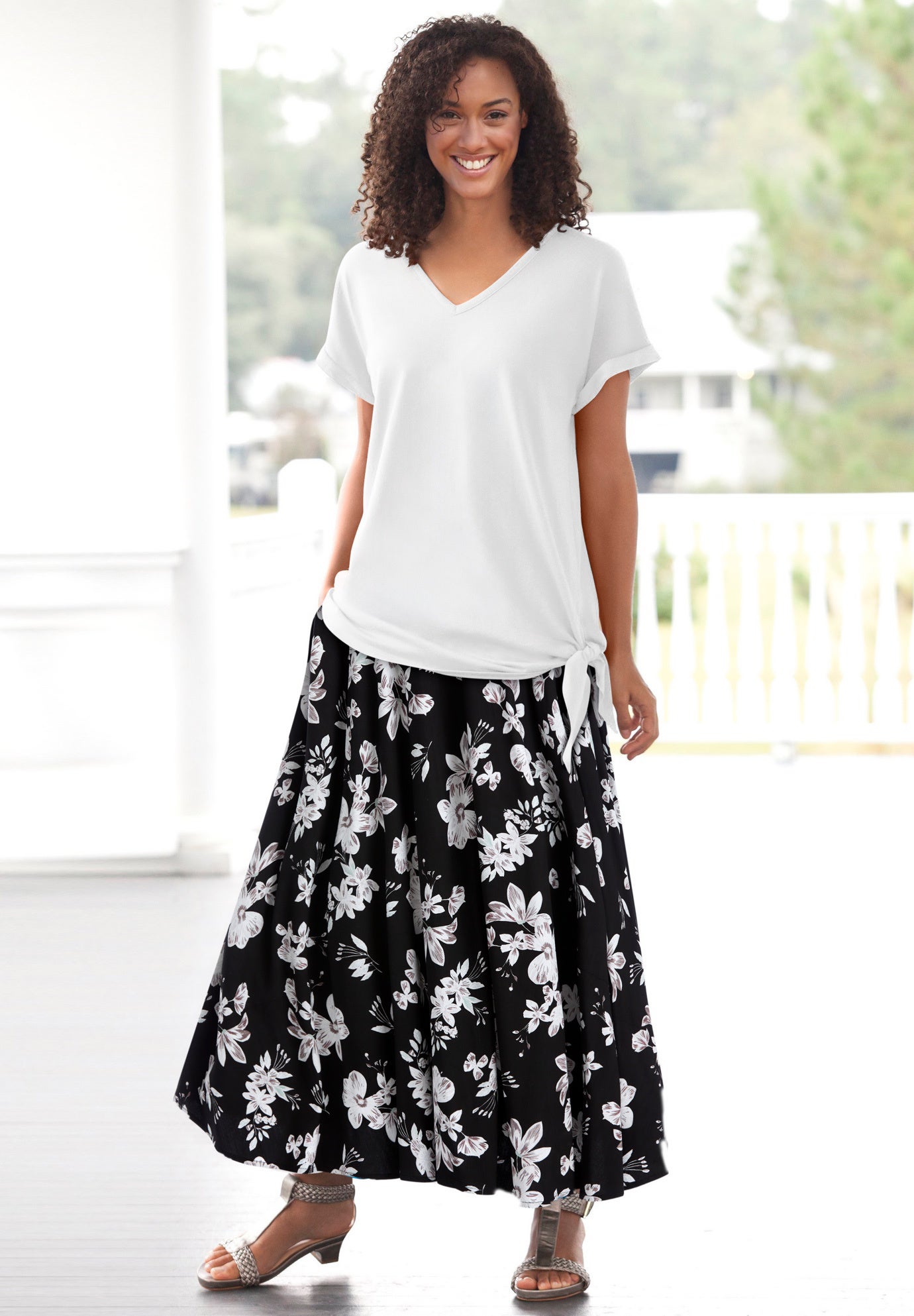 SIDE TIE KNIT TEE image number 8