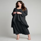 Plus-Size 2 piece Long Sleeve Beaded Georgette Gown Set with Detachable Jacket image number null