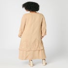 Plus-Size 2 piece Long Sleeve Beaded Georgette Gown Set with Detachable Jacket image number null