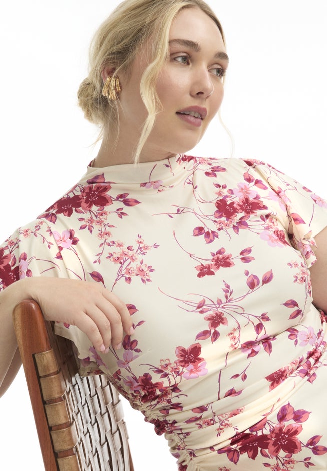 Gathered Front Midi Dress image number 2